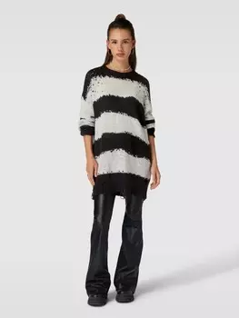 Трикотажное платье с блочными полосками Review, черный