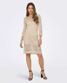 Трикотажное платье с французским рукавом Jdy, бежевый