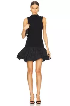 Трикотажное платье с гоночным вырезом Rotate, black