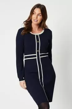 Трикотажное платье с кончиком Wallis, темно-синий