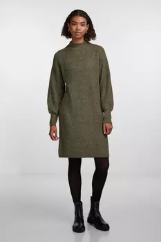 Трикотажное платье с круглым вырезом Pcnatalee Ls Noos Bc PIECES, зеленый