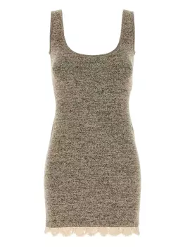 Трикотажное платье с кружевной отделкой Magda Butrym, нейтральный