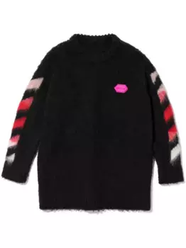 Трикотажное платье с логотипом Arrows OFF-WHITE KIDS, черный