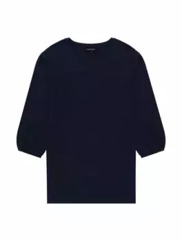 Трикотажное платье с логотипом EMPORIO ARMANI, тёмно-синий