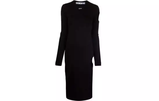 Трикотажное платье с логотипом Meteor Off-White