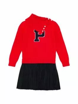 Трикотажное платье с логотипом Ralph Lauren, мультиколор