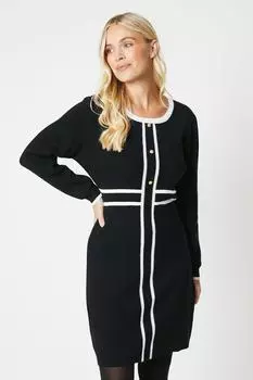 Трикотажное платье с миниатюрным кончиком Wallis, черный