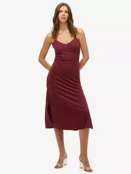 Трикотажное платье с открытой спиной Superdry, цвет Port Brown