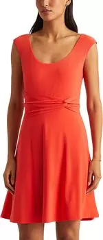 Трикотажное платье с овальным вырезом LAUREN Ralph Lauren, цвет Tomato