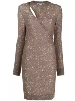 Трикотажное платье с пайетками STELLA MCCARTNEY, серый