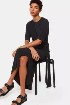 Трикотажное платье с перекрученным передом Whistles, черный
