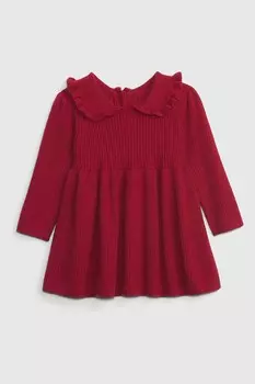 Трикотажное платье с поясом Gap, красный