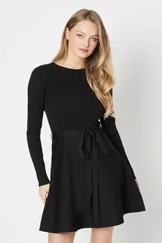 Трикотажное платье с поясом Oasis, черный