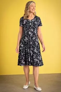 Трикотажное платье с принтом Garden Anna Rose, синий