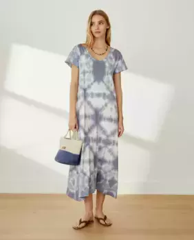 Трикотажное платье с принтом Southern Cotton, светло-голубой