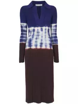 Трикотажное платье с принтом тай-дай Proenza Schouler White Label, синий