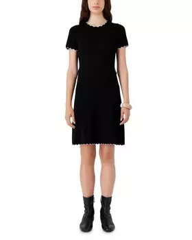 Трикотажное платье с пряжками и пряжками Emporio Armani, черный