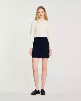 Трикотажное платье с расклешенной юбкой Sandro, мультиколор