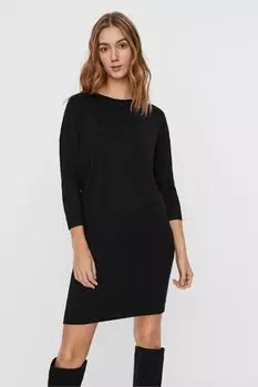 Трикотажное платье с рукавами 3/4 VERO MODA, черный