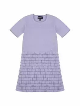 Трикотажное платье с рюшами EMPORIO ARMANI, фиолетовый