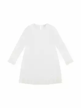 Трикотажное платье с рюшами Monnalisa, белый