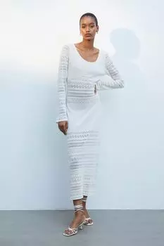 Трикотажное платье с узором «дыры» H&M