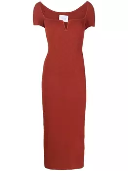 Трикотажное платье с V-образным вырезом Galvan London, красный