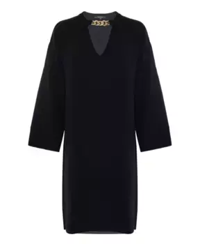 Трикотажное платье с v образным вырезом и цепочкой Kocca, черный