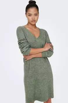 Трикотажное платье с V-образным вырезом Jdy, зеленый