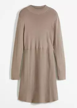 Трикотажное платье с водолазкой Rainbow, коричневый