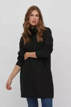 Трикотажное платье с водолазкой VILA, черный