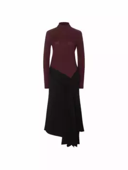 Трикотажное платье с воланами Victoria Beckham, мультиколор