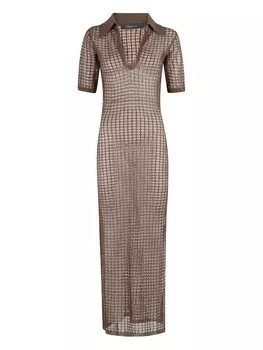 Трикотажное платье с воротником поло Federica Tosi, коричневый