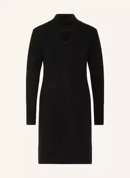 Трикотажное платье с вырезом и кашемиром Sem Per Lei, черный
