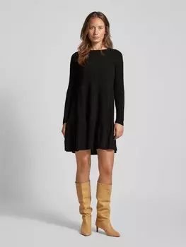 Трикотажное платье с вырезом лодочкой модель «ЭЛИТА» Vila, черный