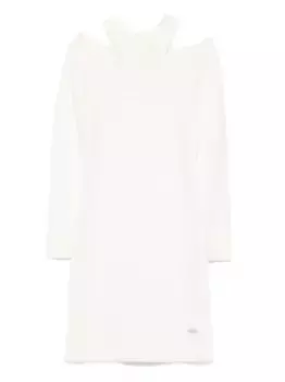 Трикотажное платье с вырезом на плече Monnalisa, нейтральный