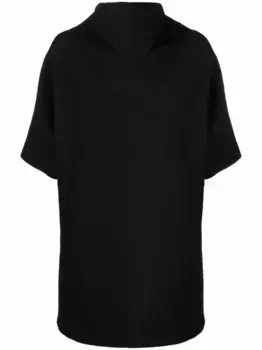 Трикотажное платье с вышитым логотипом Raf Simons, черный