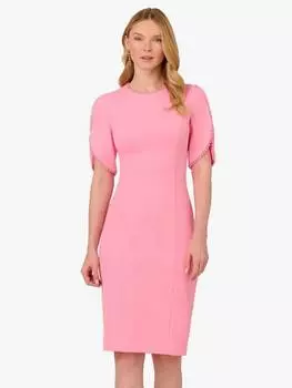 Трикотажное платье с жемчужным рукавом из крепа Adrianna Papell, цвет Cherry Blossom
