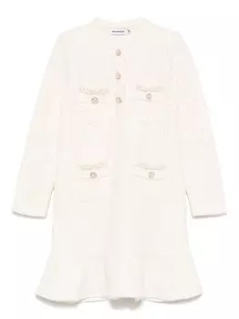 Трикотажное платье Self-Portrait Kids, украшенное пайетками, нейтральный