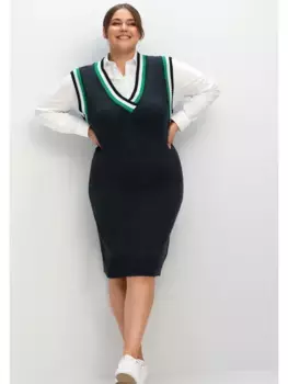 Трикотажное платье Sheego "больших размеров", в стиле свитера, синий