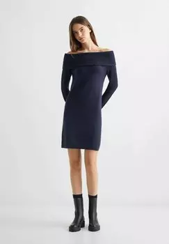 Трикотажное платье Shouldt Mango, цвет bleu marine fonc