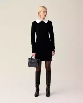 Трикотажное платье со съемным воротником Claudie Pierlot, черный