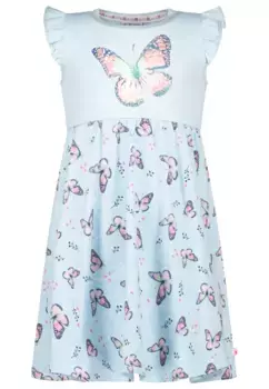 Трикотажное платье СОЛЬ И ПЕРЦ "Фэнси" с принтом бабочки и стразами Salt And Pepper, голубой