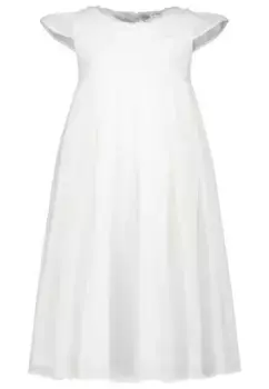 Трикотажное платье СОЛЬ И ПЕРЦ "Kids Park", с цветочными аппликациями Salt And Pepper, белый