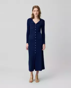 Трикотажное платье средней длины Claudie Pierlot, тёмно-синий