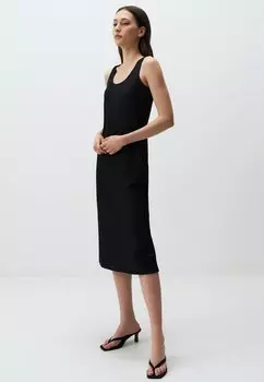 Трикотажное платье Strappy U-Neck Basic Midi Jimmy Key, черное