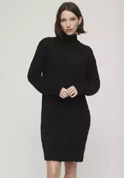 Трикотажное платье Superdry "CABLE MOCK NECK JUMPER DRESS", черный