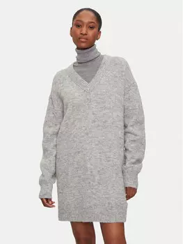 Трикотажное платье свободного кроя Calvin Klein Jeans, серый