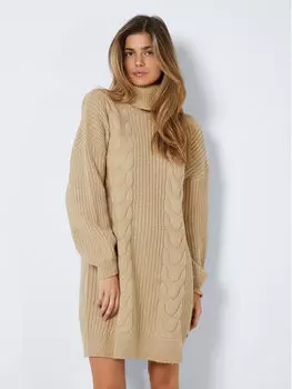 Трикотажное платье свободного кроя Noisy May, бежевый