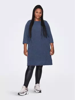 Трикотажное платье свободного кроя Only Carmakoma, синий